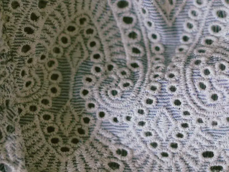 Eyelet Embroidery Detail — Fine Stitch embroidery Ajman