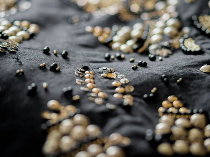 Fine Beadwork Detail — Fine Stitch embroidery Ajman